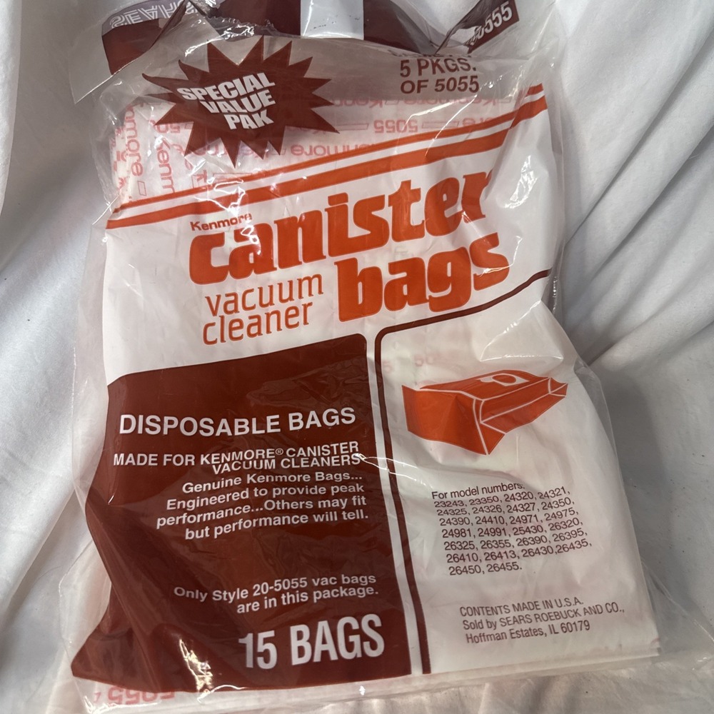 Sears Kenmore Canister Vacuum Cleaner 12 Bags open bag 20-50555